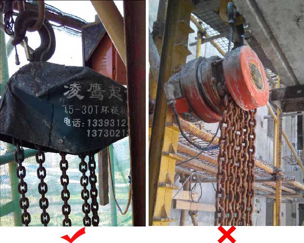 爬架葫蘆添加防雨罩與未添加對比圖