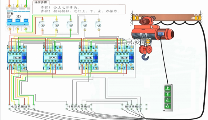 電動(dòng)葫蘆運(yùn)行及接線圖